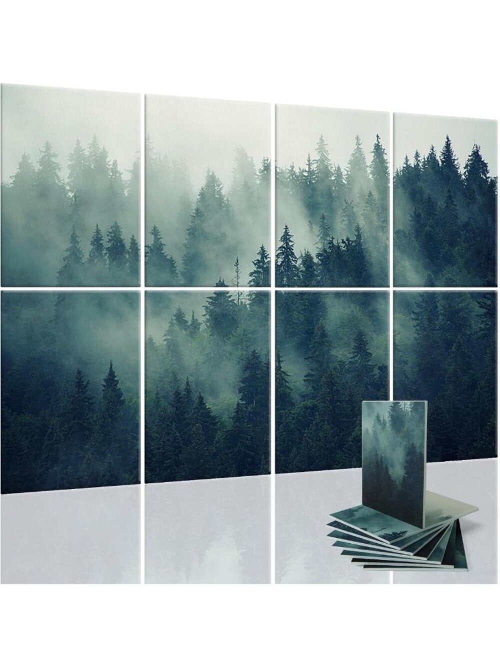 Decorative Acoustic Wall Panels Set of 8, 48x32 in Soundproofing Art Panels
